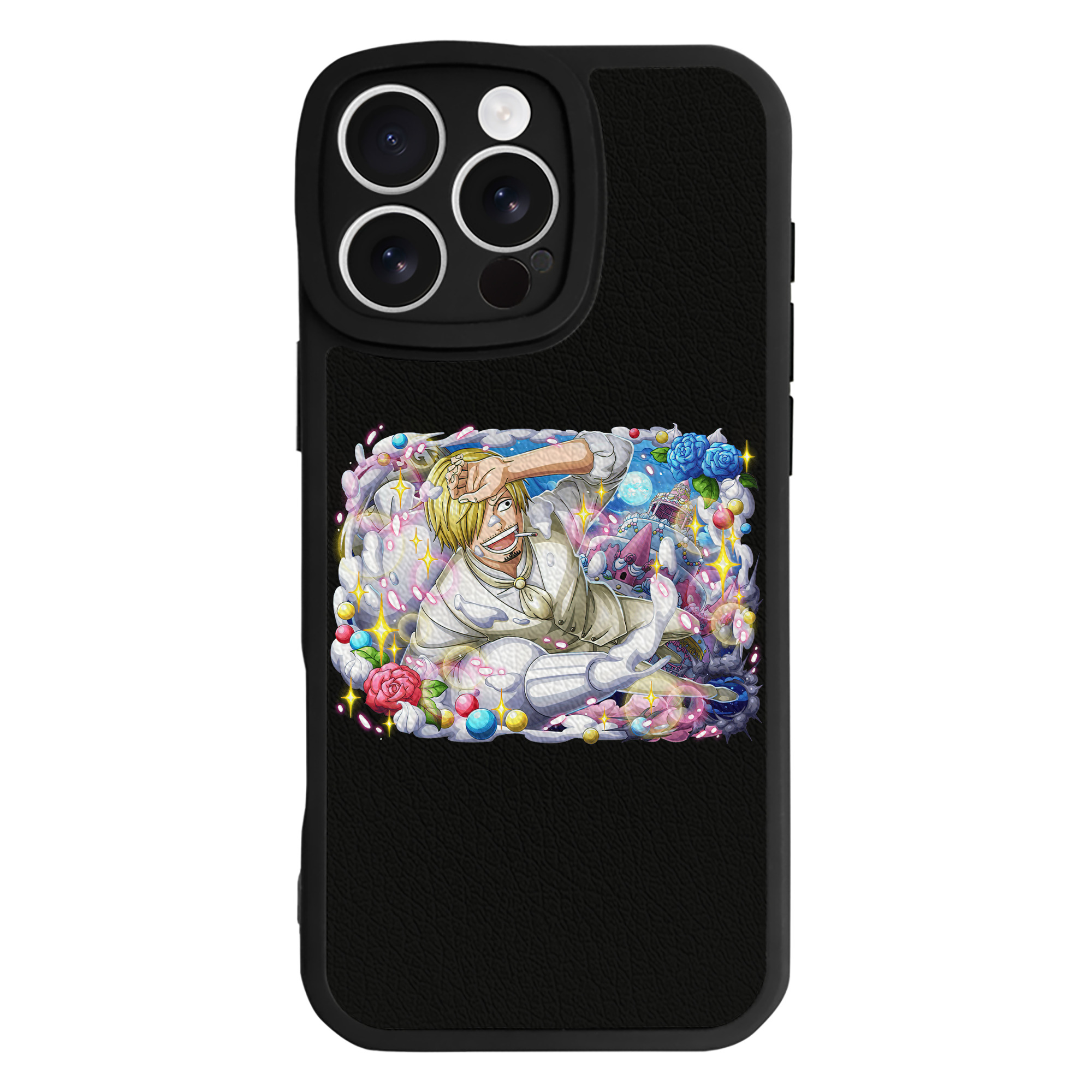 （画像用） ワンピース サンジ ONE PIECE Sanji 【iPhone 16シリーズ対応】シリコンスマホケース（レザー調） 材質：シリコン